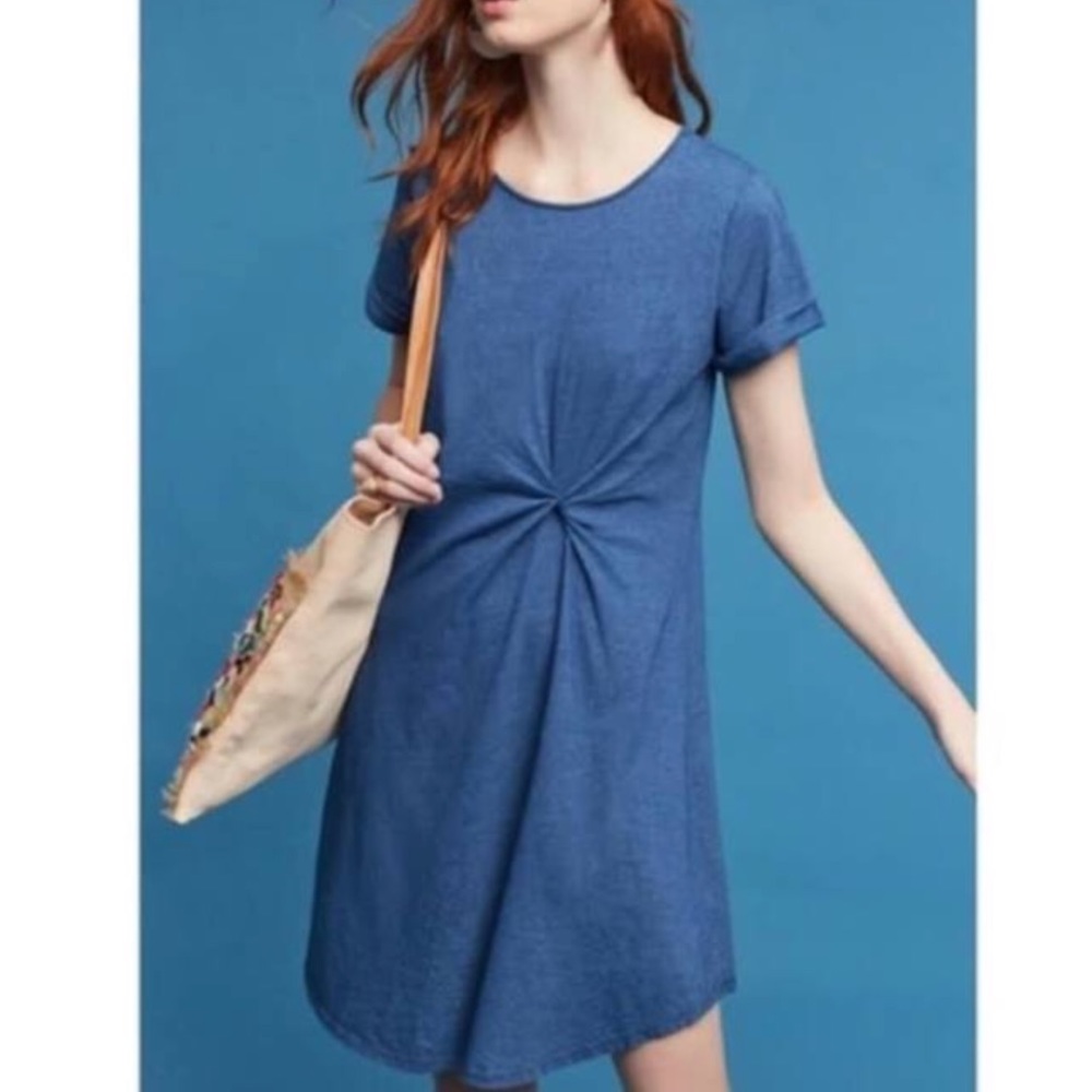 Anthropologie Holding Horses blue knot shift dress